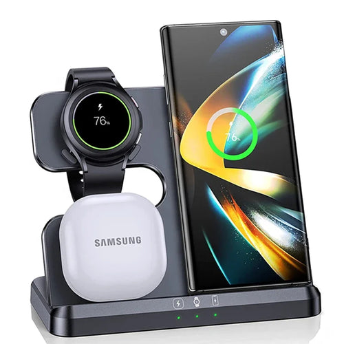 3 in 1 Fast Wireless Charger Stand for  S26 S25 Fold 6/5/4/3 Galaxy Watch 6 4 Pro Active 3/2 Buds Charging Dock Station