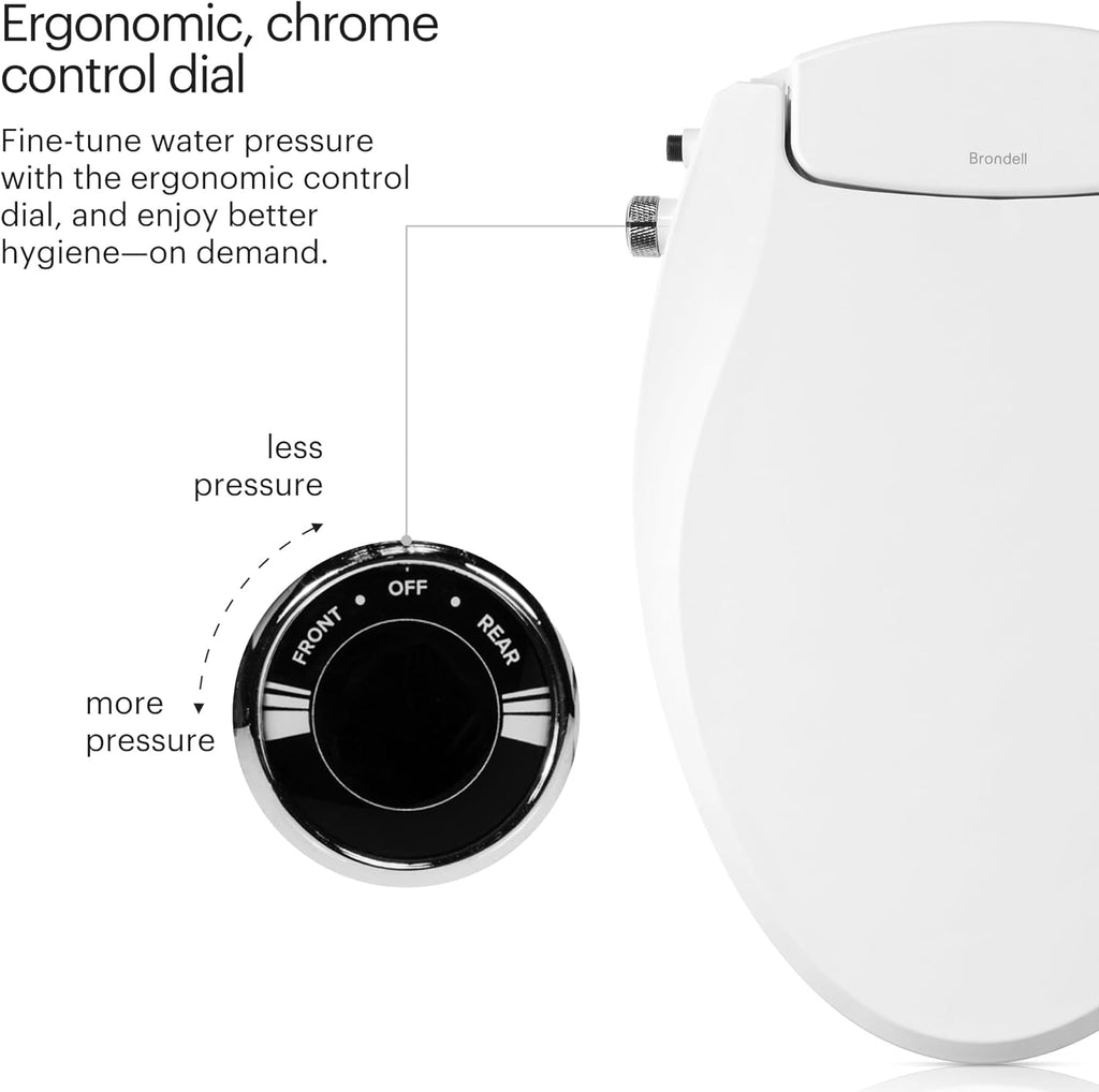 Bidet Toilet Seat Non-Electric Swash Ecoseat, Fits Elongated Toilets, White - Dual Nozzle System, Ambient Water Temperature - Bidet with Easy Installation