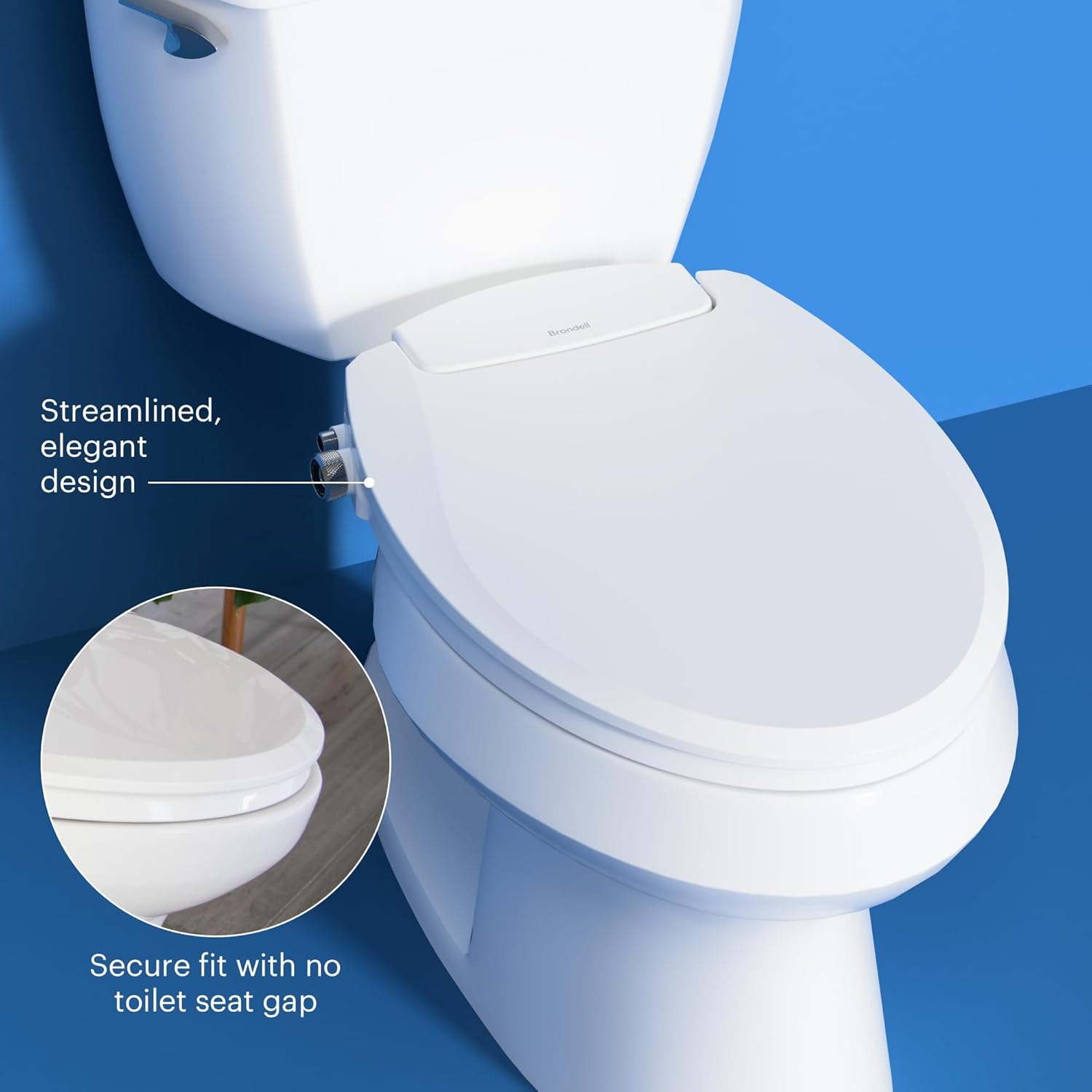 Bidet Toilet Seat Non-Electric Swash Ecoseat, Fits Elongated Toilets, White - Dual Nozzle System, Ambient Water Temperature - Bidet with Easy Installation