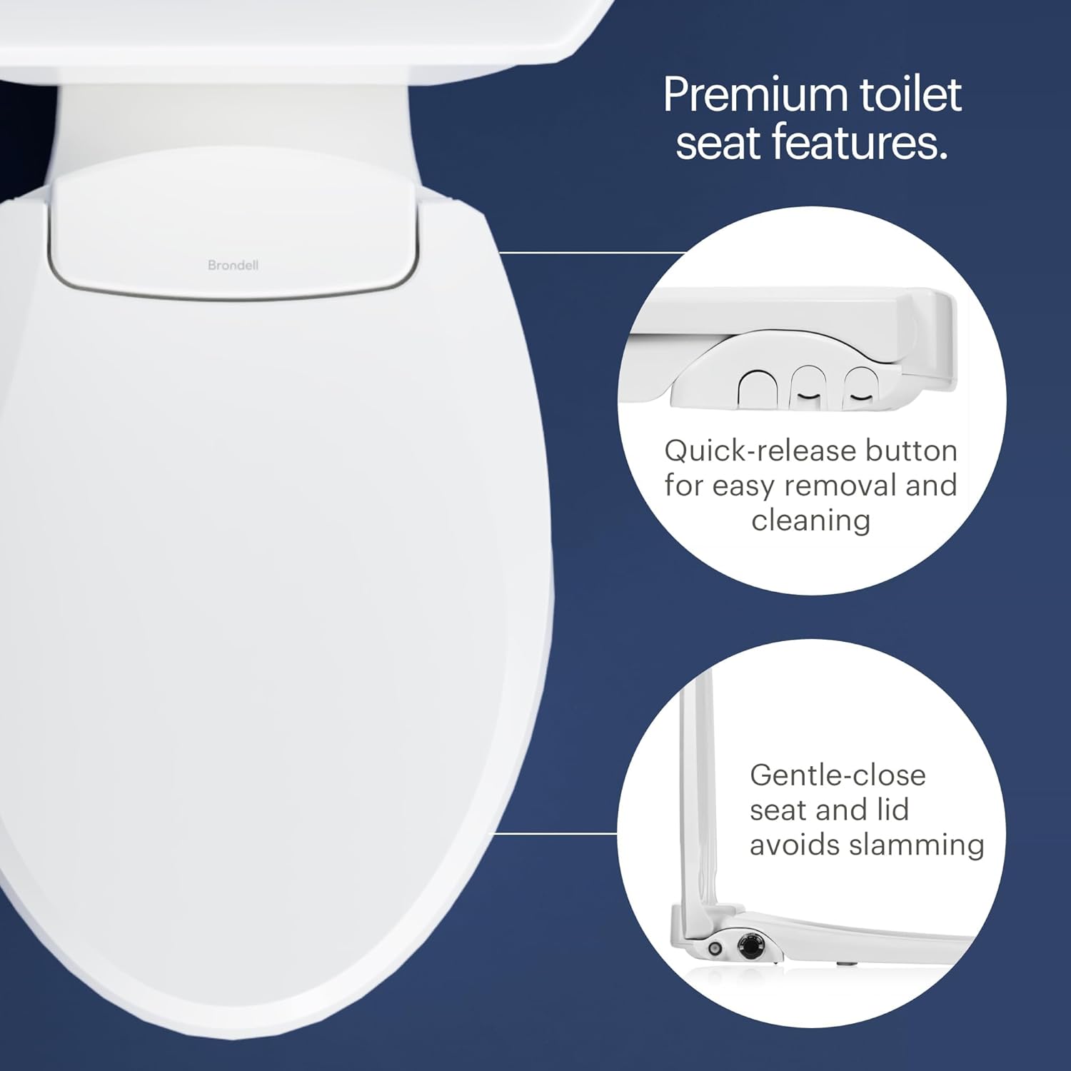 Bidet Toilet Seat Non-Electric Swash Ecoseat, Fits Elongated Toilets, White - Dual Nozzle System, Ambient Water Temperature - Bidet with Easy Installation