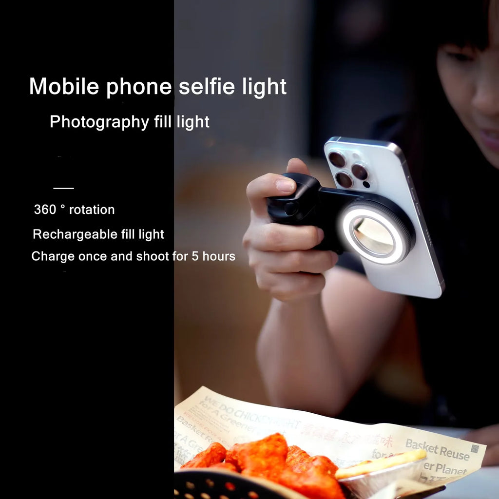 2025 Magsafe Smartphone Camera Shutter Grip Bluetooth Selfie Handle Camera Photo Stabilizer with Fill Light for Iphone Android